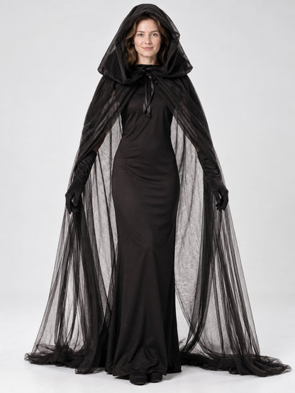 Vampire Costume with Cape and Gloves