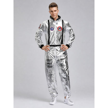 Astronaut Costume, Silver Jumpsuit for Cosplay