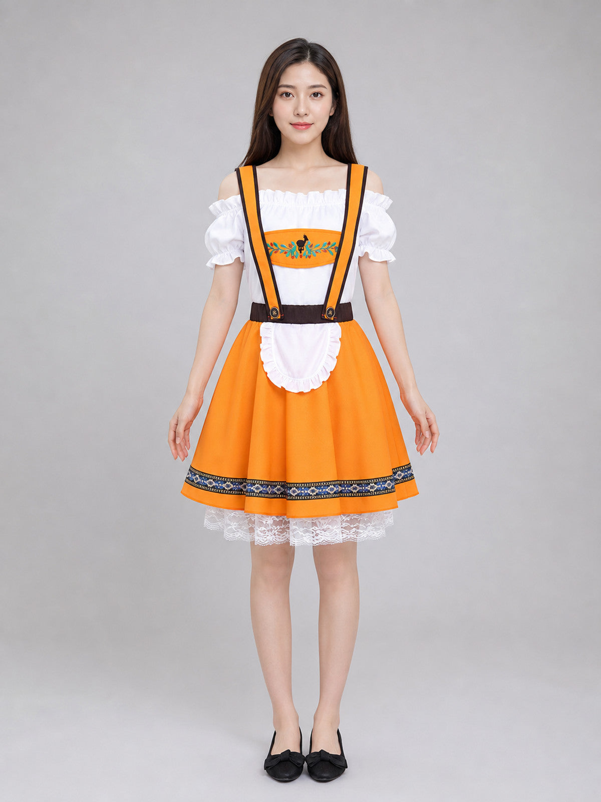 Strappy Dress with Apron and Pattern front view