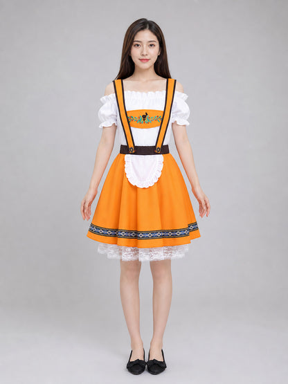 Strappy Dress with Apron and Pattern front view