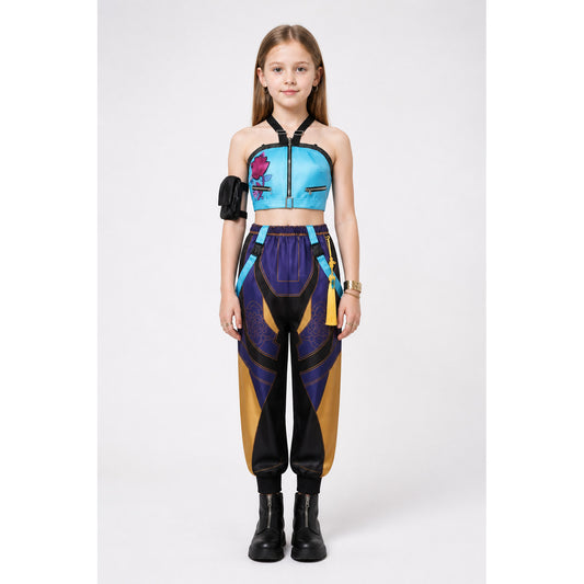 Cosplay Costume with Geometric Print and Roses main product view