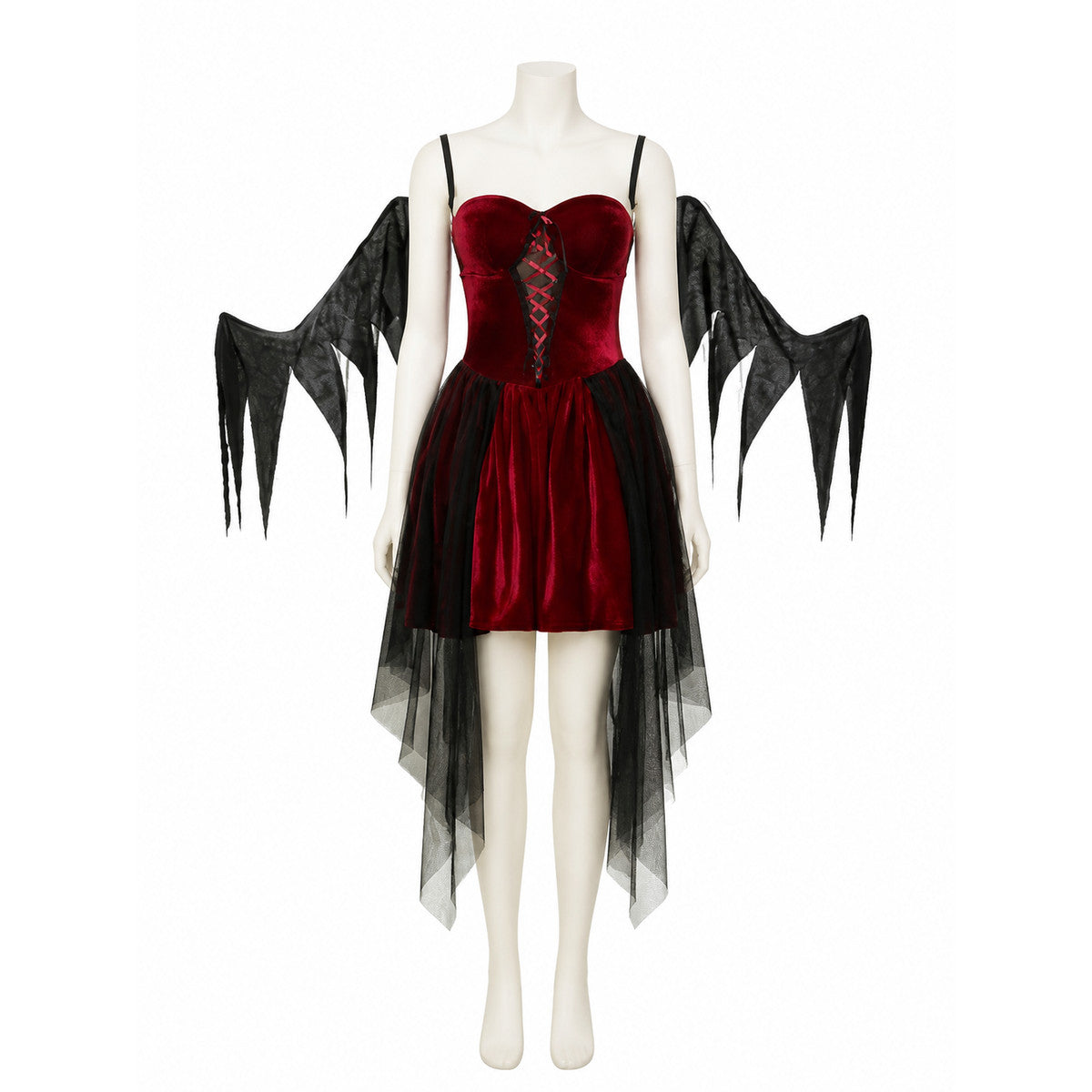 Halloween Carnival Costume with Wings on-model view