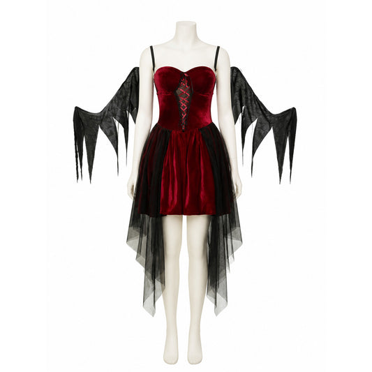 Halloween Carnival Costume with Wings on-model view