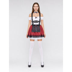 Burgundy Dirndl-Style Costume
