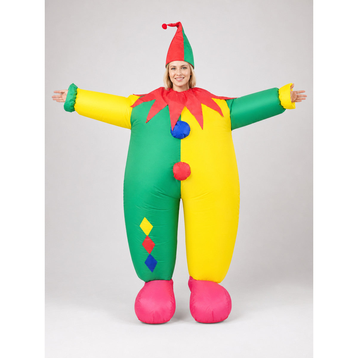 Inflatable Clown Costume for Parties and Celebrations on-model view