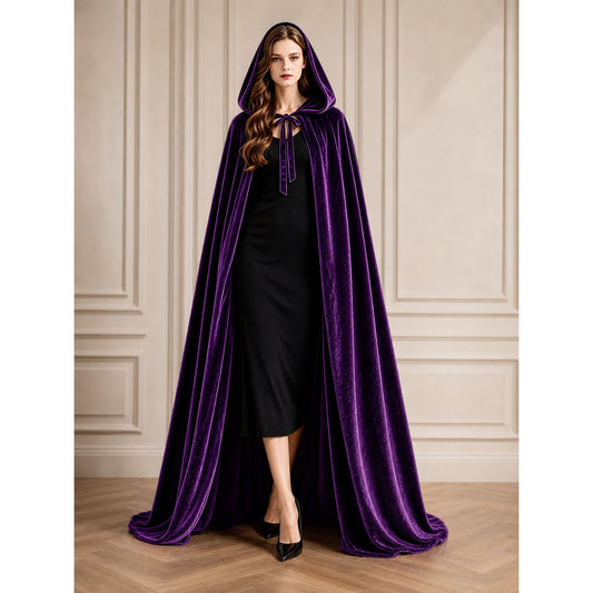 Dark Purple Carnival Cape with Hood