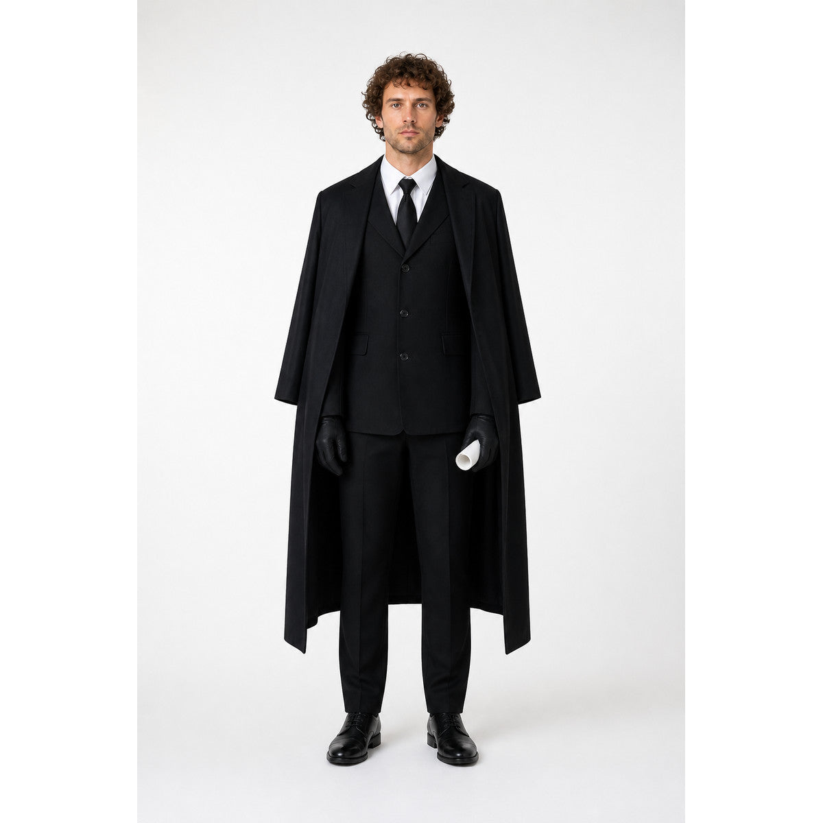 Dazai Cosplay Costume, Black Long Coat with Vest main product view