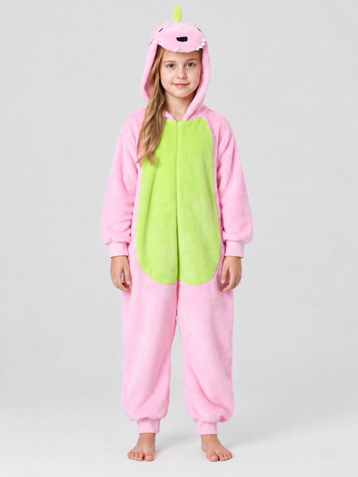Pink Kigurumi Pajama with Animal Face Hood