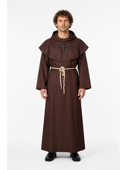 Long Hooded Cassock with Cape and Cross main product view