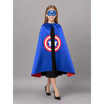Blue Costume Cape with Superhero Mask
