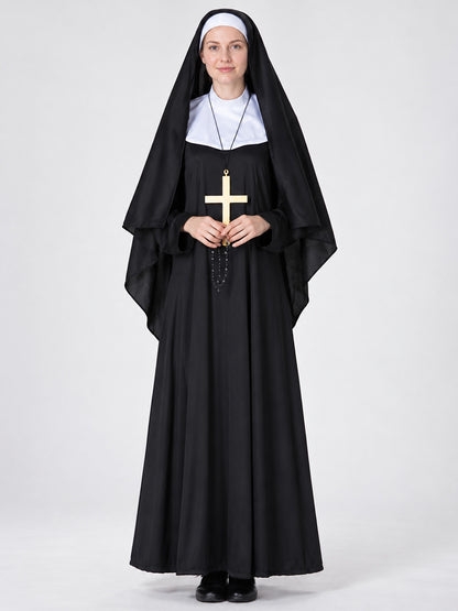 Nun Costume with Cape and White Insert