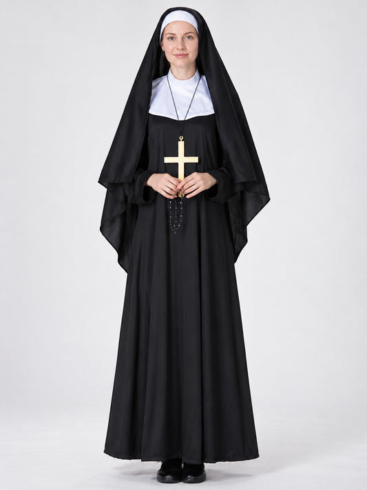 Nun Costume with Cape and White Insert