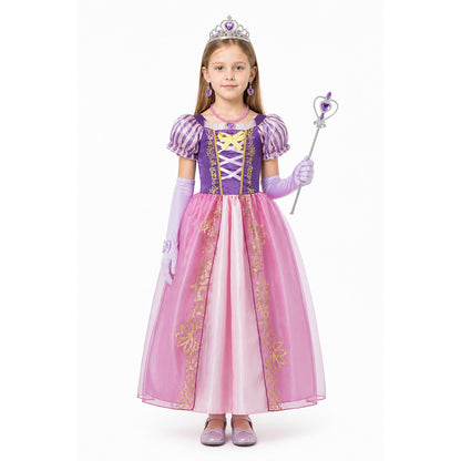 Princess Costume with Crown and Magic Wand main product view