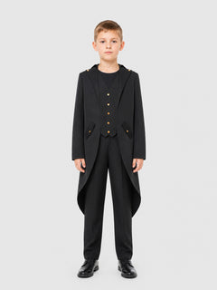 Tailcoat jacket with tails, long sleeves, and lapels