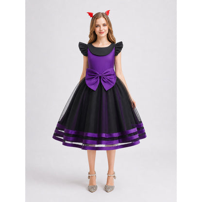 Girls' Halloween Pumpkin Dress Costume on-model view