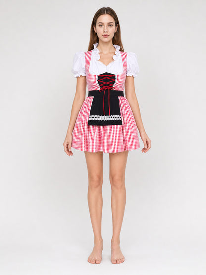 Oktoberfest-Style Costume Dress with Apron front view