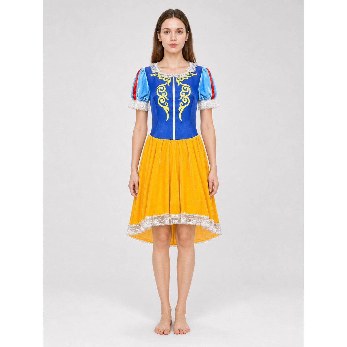 Snow White Costume Dress with Bow and Lace