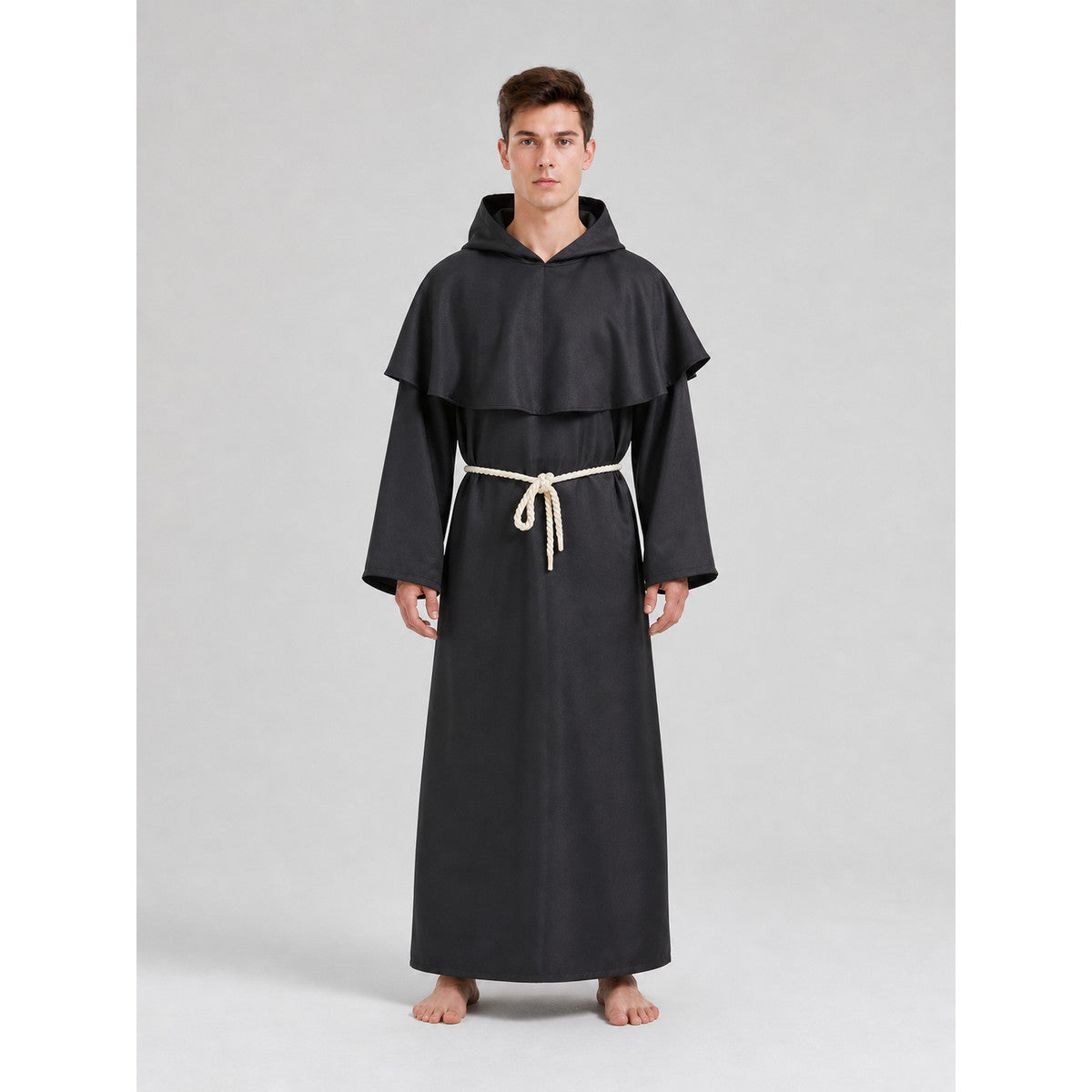 Medieval Hooded Monk Costume front view