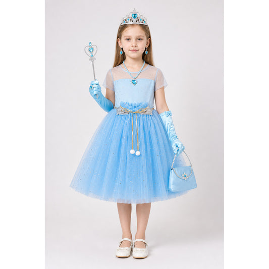 Blue Children's Tutu Skirt with Crown and Accessories main product view