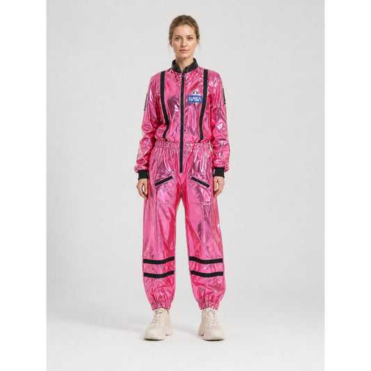 Pink NASA Jumpsuit for Cosplay and Halloween, M-XL on-model view