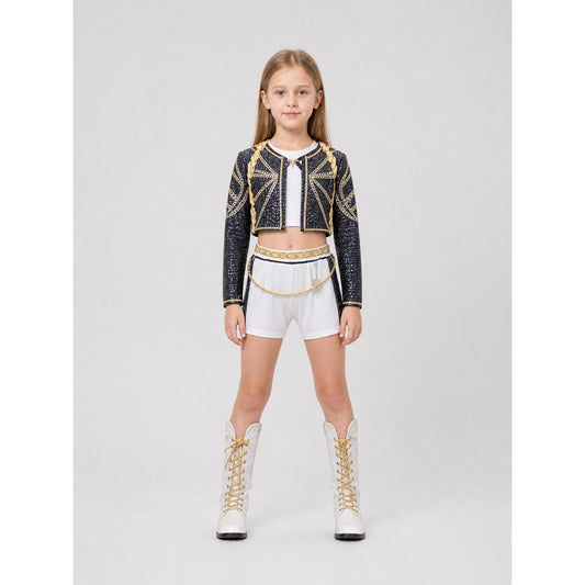 Children's Demon Hunter Stage Costume on-model view