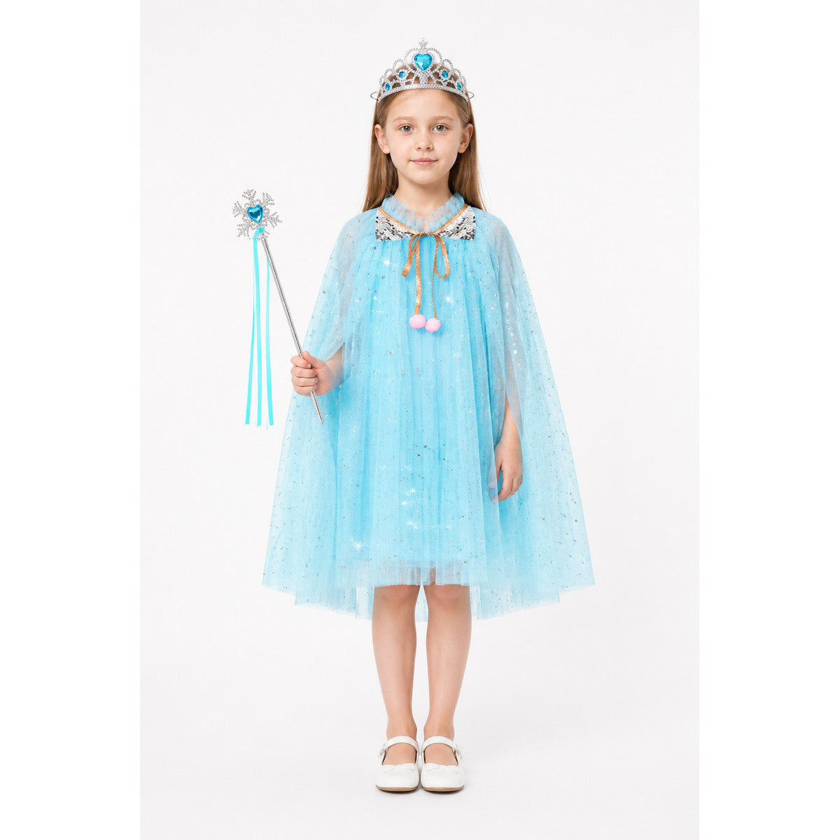 Kids' Sequin Cape with Crown for Halloween main product view