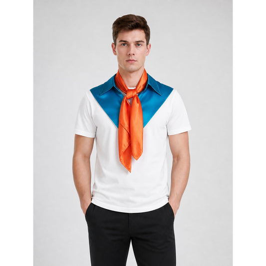 Bright set with a detachable collar and neck scarf