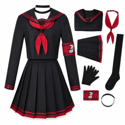 Game Blue Archive Justice Realization Cosplay Anime Nakamasa Ichika Costume Wigs Cute Sailor Dress High School JK Uniform Suit - Color:Costume