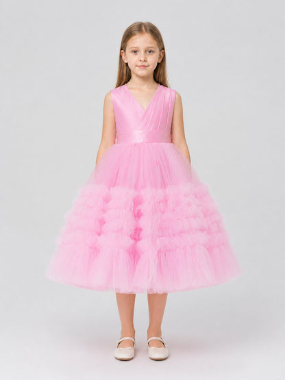 Full Princess Dress with a V-Neck on-model view