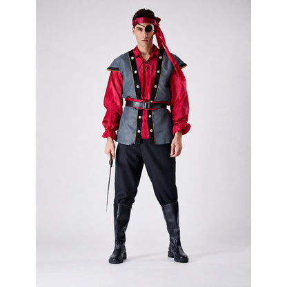 Pirate cosplay and Halloween costume with accessories on-model view