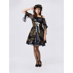 Pirate Costume with Hat and Veil