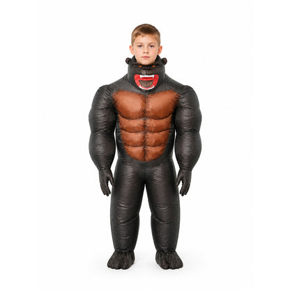Inflatable Gorilla Costume, Black and Brown, One Size