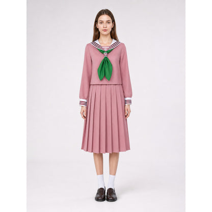 Cosplay Dress with Sailor Collar and Pleats