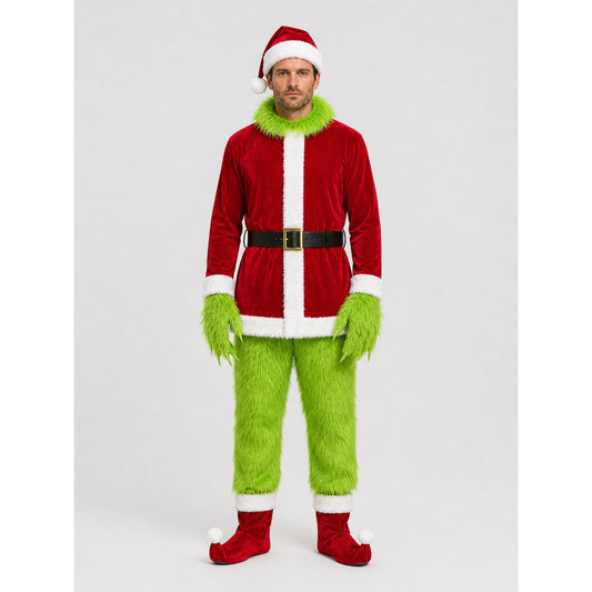 Grinch Costume for New Year's, Green Furry Look on-model view