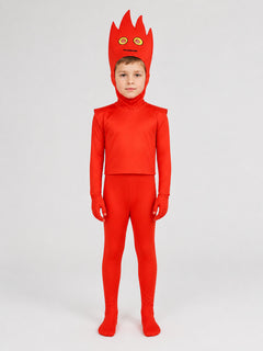 “Fire Hero” Cosplay Costume, Red Jumpsuit
