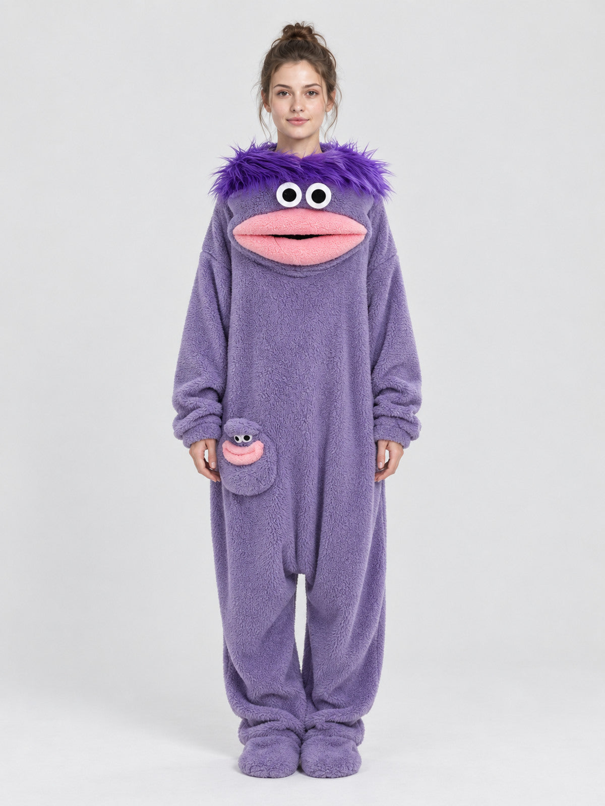 Purple Kigurumi Pajama with 3D Eyes and Mouth
