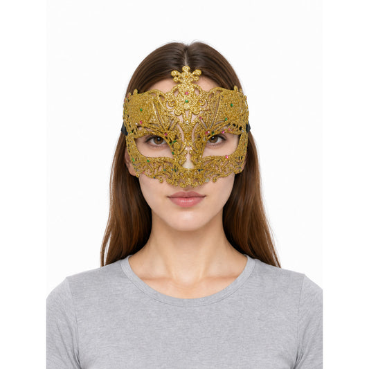 Masquerade Eye Mask with Gold Glitter