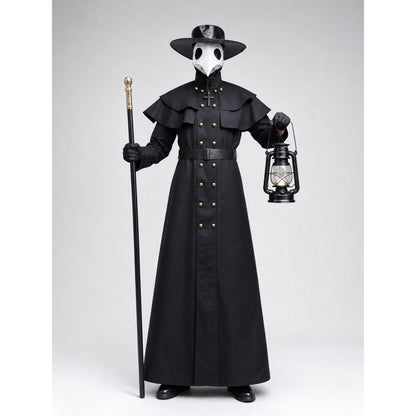 Halloween Plague Doctor Costume with Mask on-model view