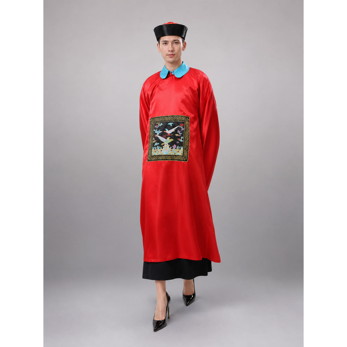 Red Chinese-Style Carnival Cape with Hat