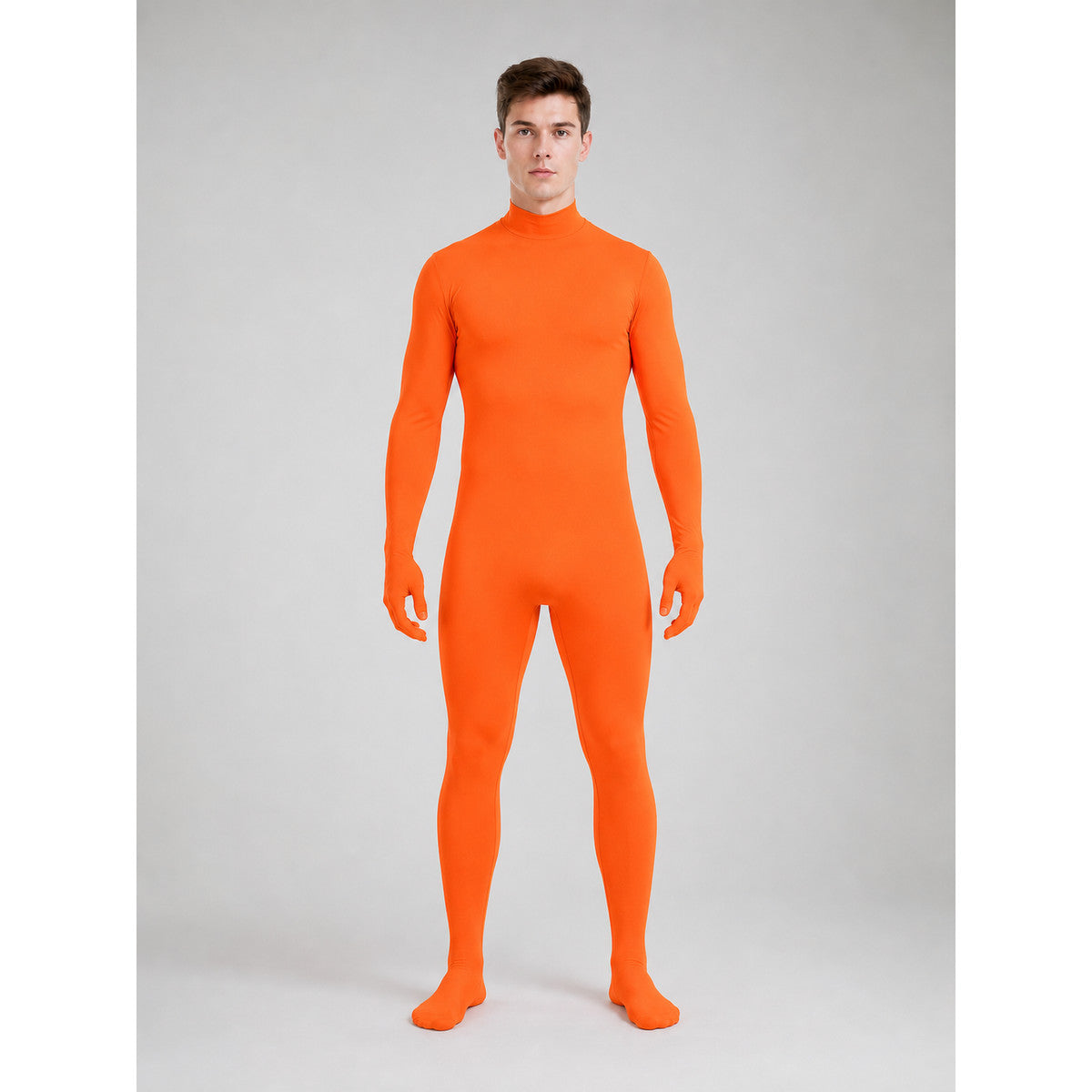 Orange hooded morph suit for cosplay