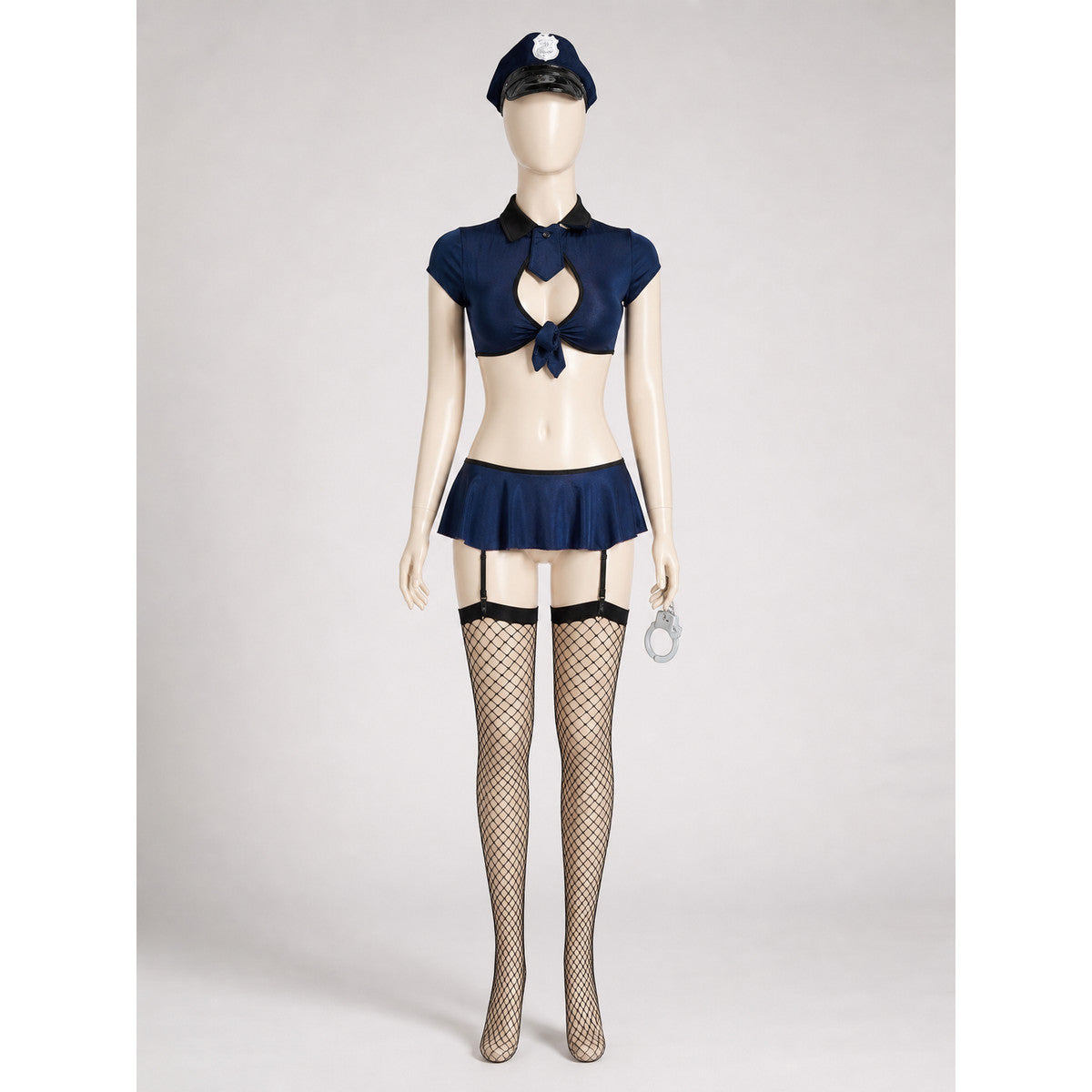 Two-Piece Dark Navy Police Costume with Cap