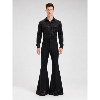 Retro Costume with Shirt and Flared Pants front view