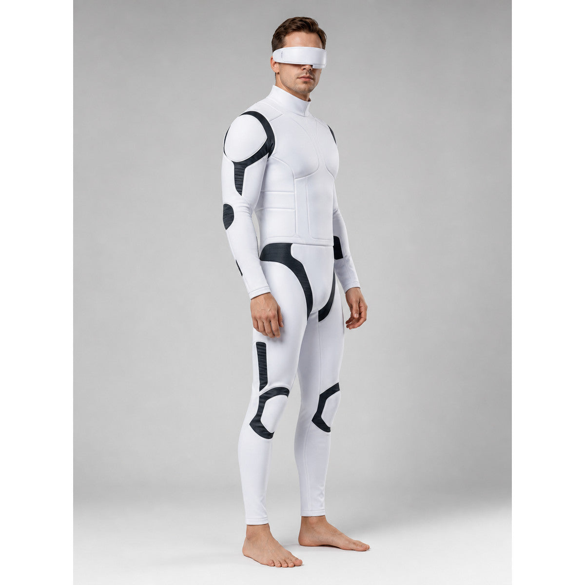 White Futuristic Soldier Cosplay Costume
