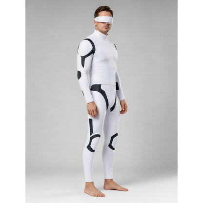 White Futuristic Soldier Cosplay Costume