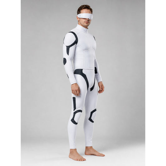 White Futuristic Soldier Cosplay Costume
