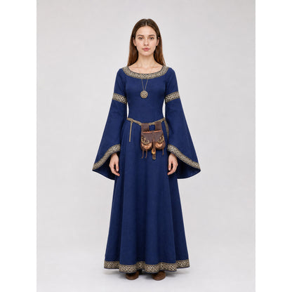 Long Medieval Dress with Belt and Pendant