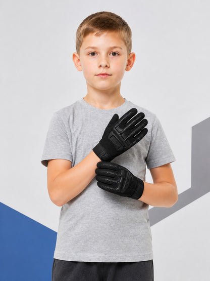 Black Tactical Gloves with Protective Overlays