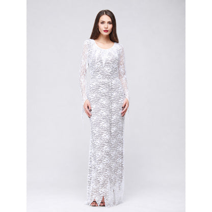 Floor-Length Lace Costume Dress for Halloween on-model view