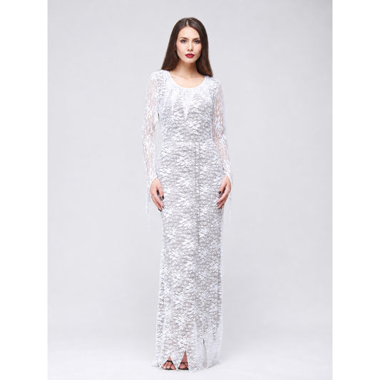 Floor-Length Lace Costume Dress for Halloween on-model view