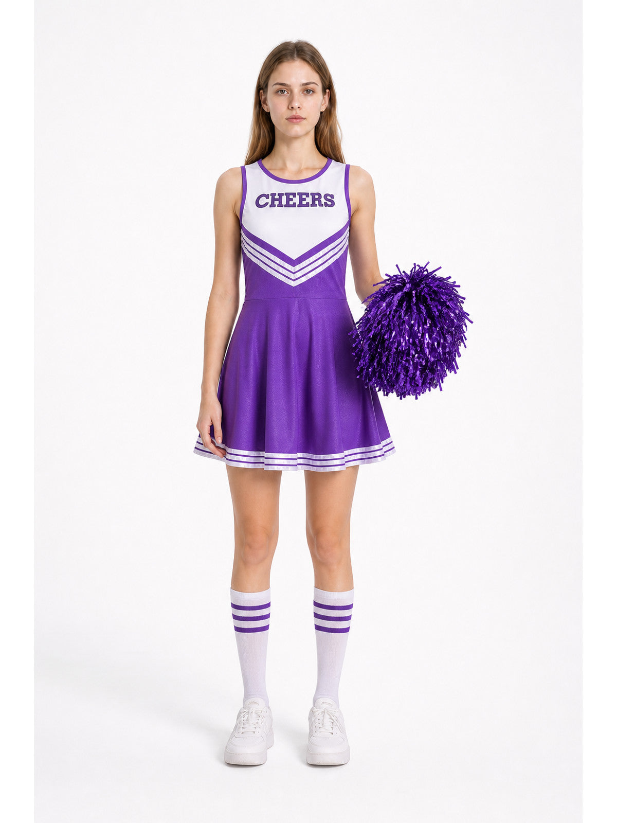 Sleeveless Cheerleading Dress with Pom-Pom main product view